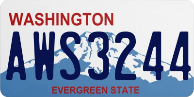 WA license plate AWS3244