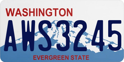 WA license plate AWS3245
