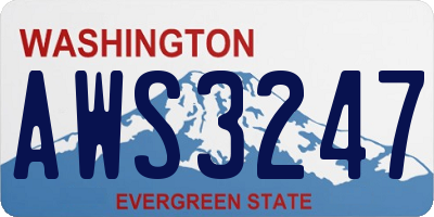 WA license plate AWS3247