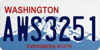 WA license plate AWS3251