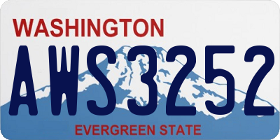 WA license plate AWS3252