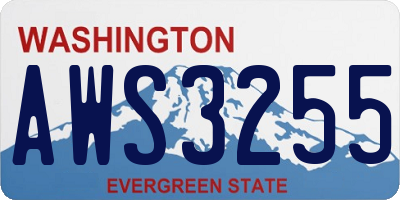WA license plate AWS3255