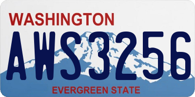 WA license plate AWS3256