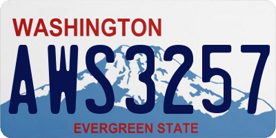 WA license plate AWS3257