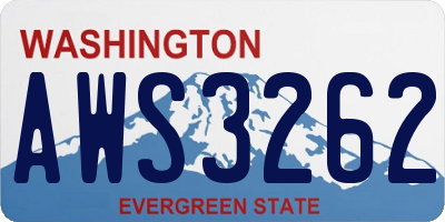 WA license plate AWS3262