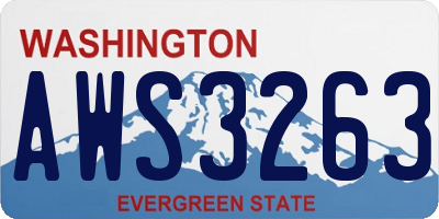 WA license plate AWS3263