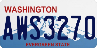 WA license plate AWS3270
