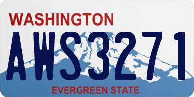 WA license plate AWS3271