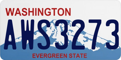 WA license plate AWS3273