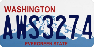 WA license plate AWS3274