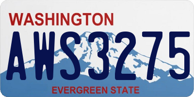 WA license plate AWS3275