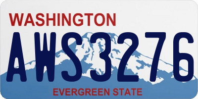 WA license plate AWS3276