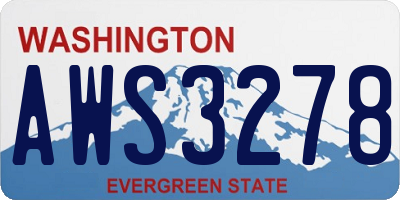 WA license plate AWS3278