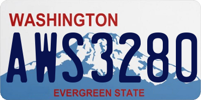 WA license plate AWS3280