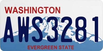 WA license plate AWS3281