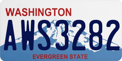 WA license plate AWS3282