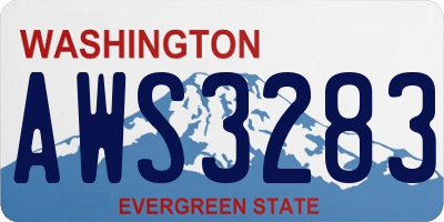 WA license plate AWS3283