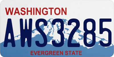 WA license plate AWS3285