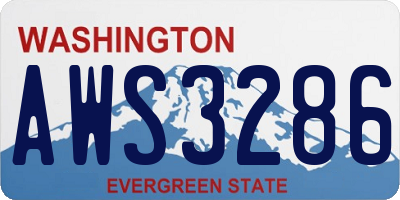 WA license plate AWS3286