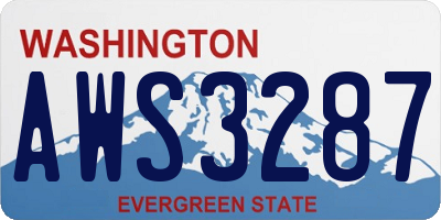 WA license plate AWS3287