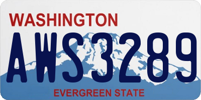 WA license plate AWS3289