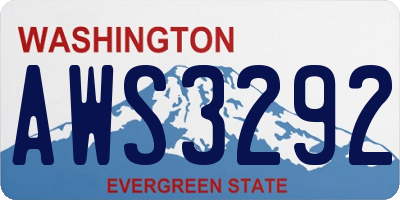 WA license plate AWS3292