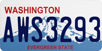 WA license plate AWS3293