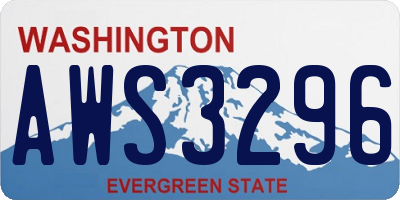 WA license plate AWS3296