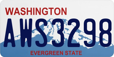 WA license plate AWS3298