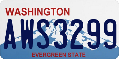 WA license plate AWS3299