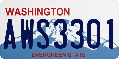 WA license plate AWS3301
