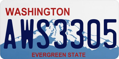 WA license plate AWS3305