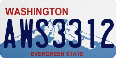 WA license plate AWS3312