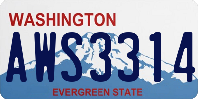 WA license plate AWS3314