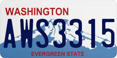WA license plate AWS3315