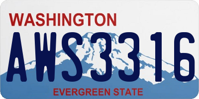 WA license plate AWS3316