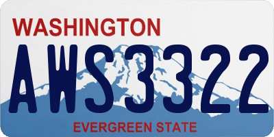 WA license plate AWS3322