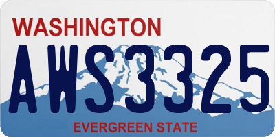 WA license plate AWS3325