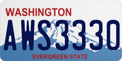 WA license plate AWS3330