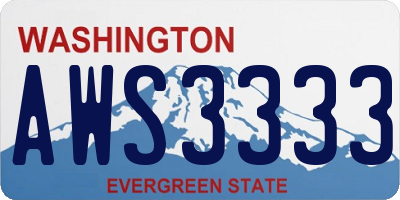 WA license plate AWS3333