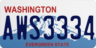 WA license plate AWS3334