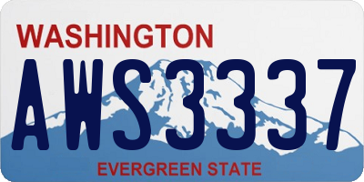 WA license plate AWS3337