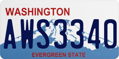 WA license plate AWS3340