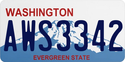 WA license plate AWS3342