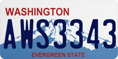 WA license plate AWS3343