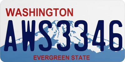 WA license plate AWS3346