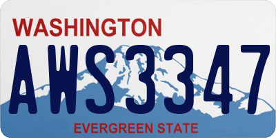WA license plate AWS3347