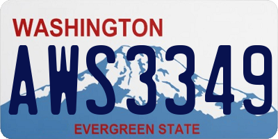 WA license plate AWS3349