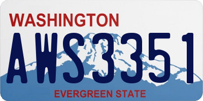 WA license plate AWS3351