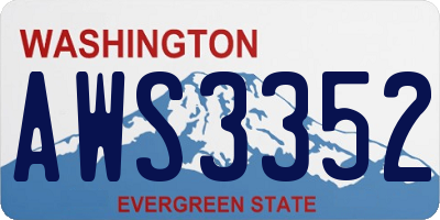 WA license plate AWS3352